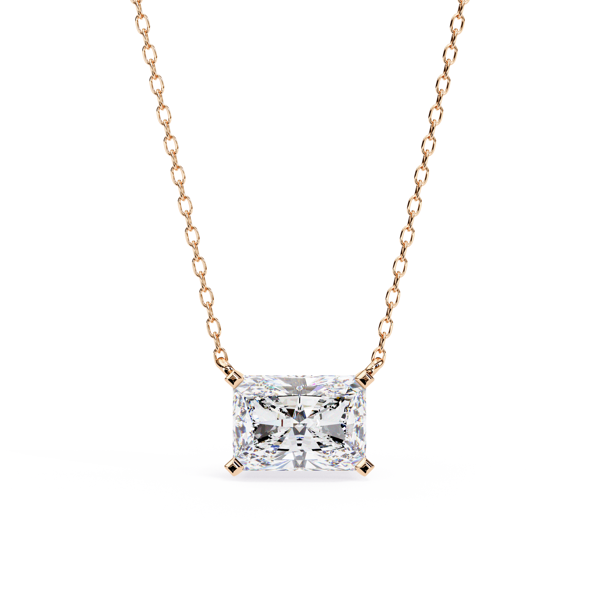 Infinity Glow Emerald-Cut Necklace | 925 Sterling Silver