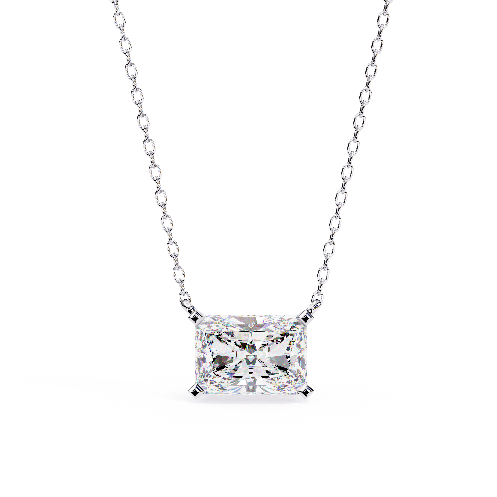 Infinity Glow Emerald-Cut Necklace | 925 Sterling Silver