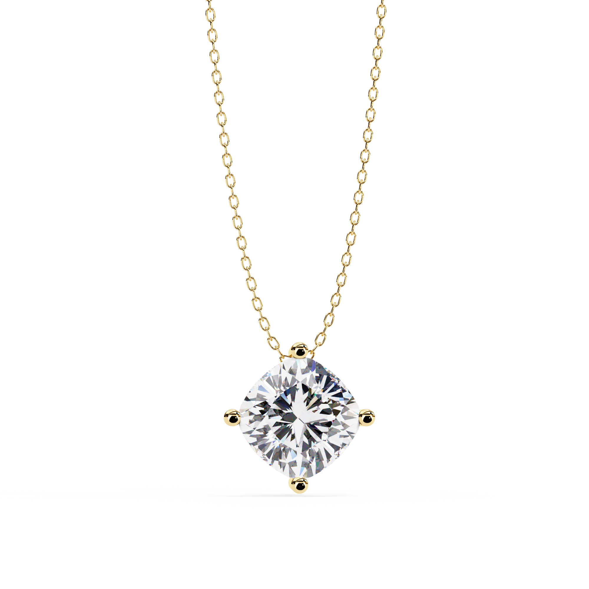 Radiant Solitaire Pendant Necklace | 925 Sterling Silver