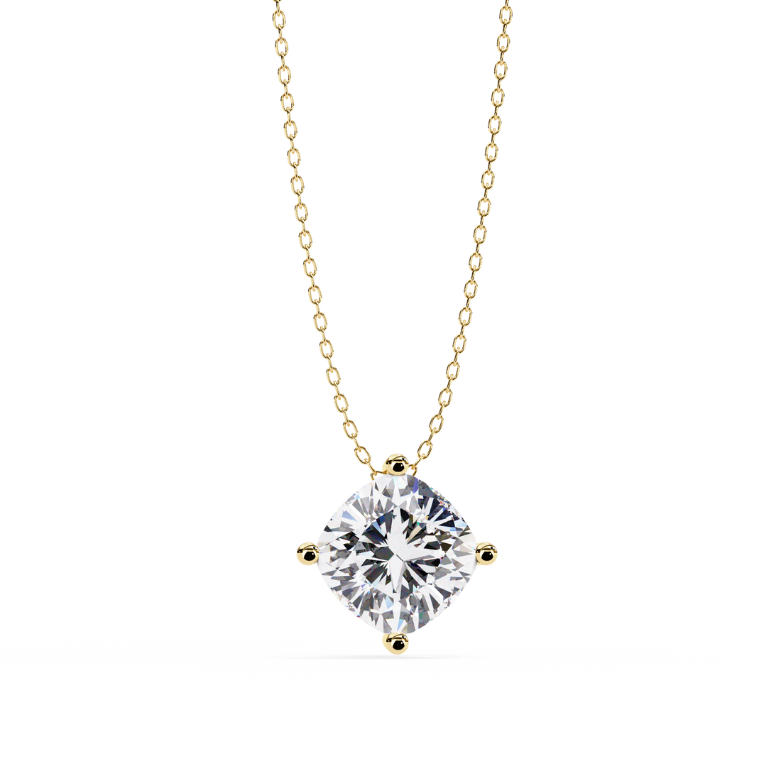 Radiant Solitaire Pendant Necklace | 925 Sterling Silver