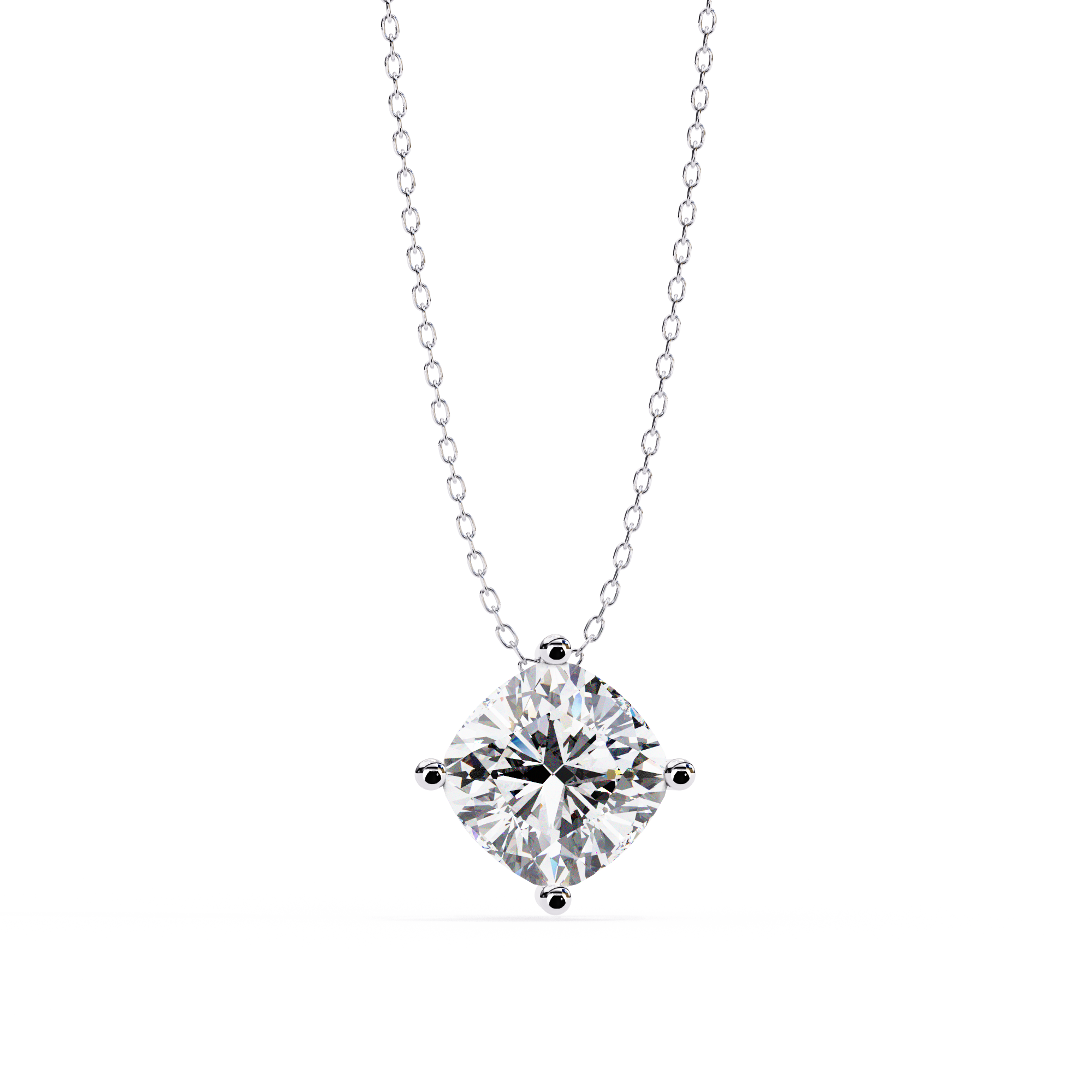 Radiant Solitaire Pendant Necklace | 925 Sterling Silver