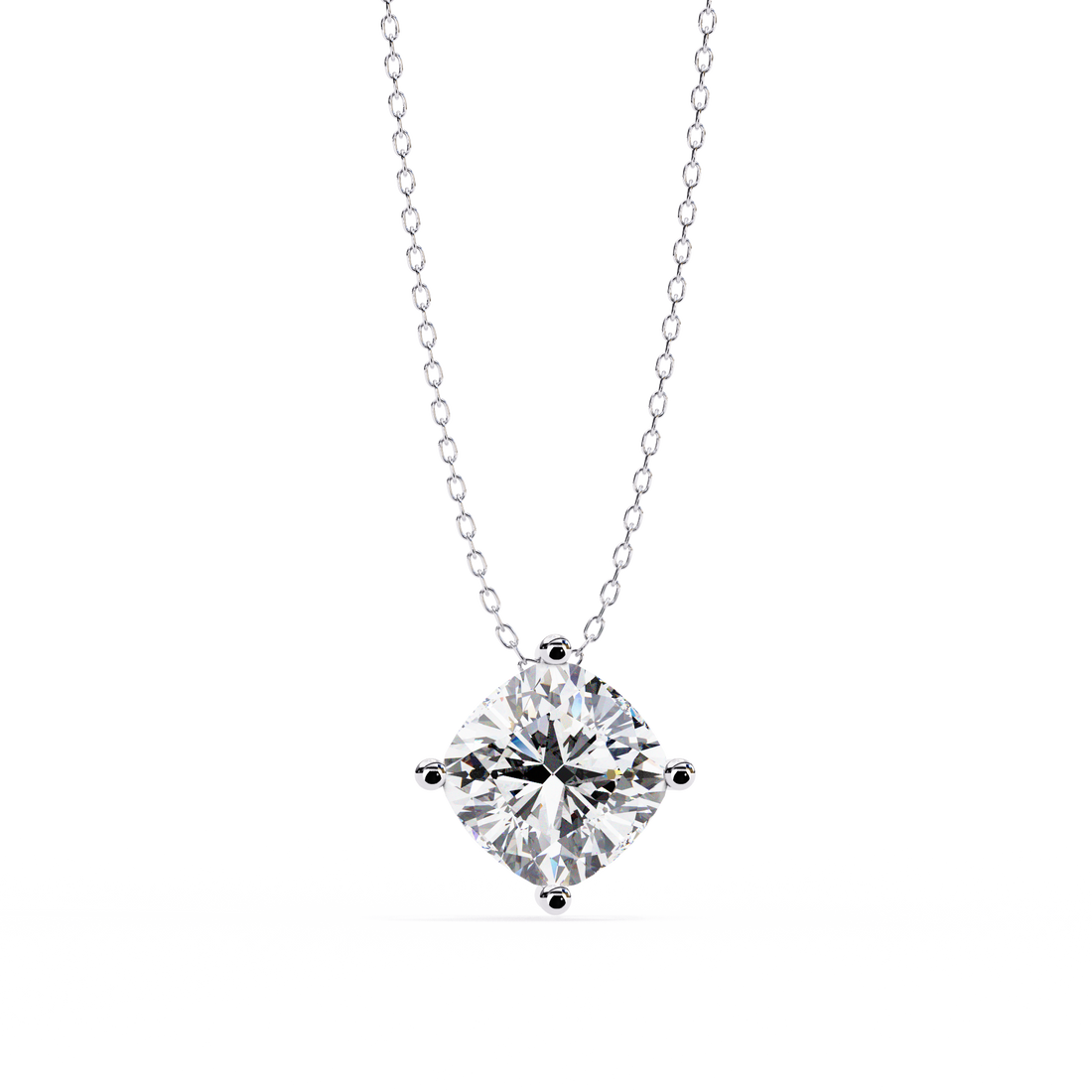 Radiant Solitaire Pendant Necklace | 925 Sterling Silver