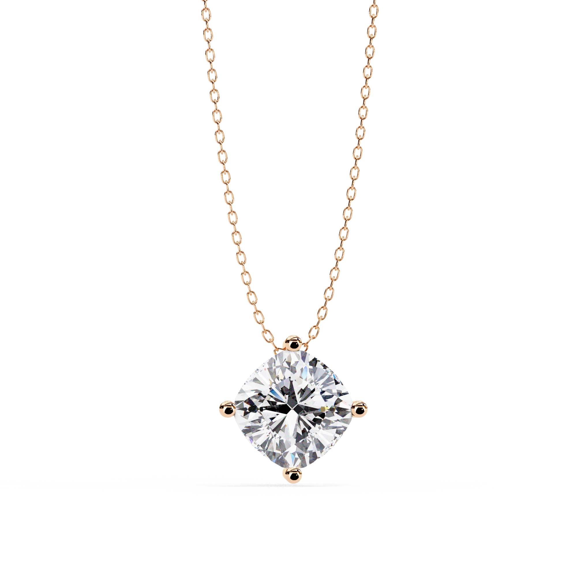 Radiant Solitaire Pendant Necklace | 925 Sterling Silver