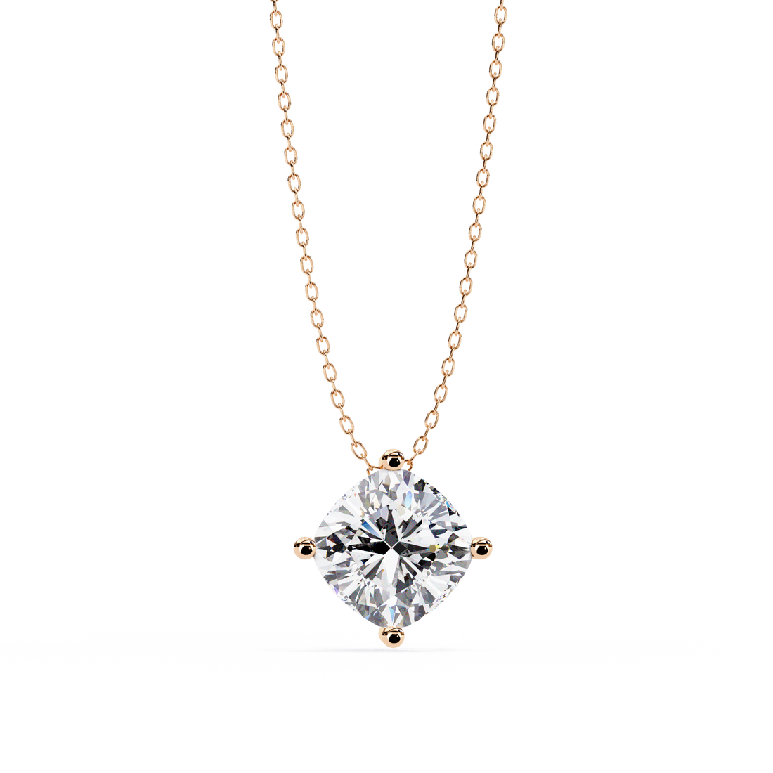 Radiant Solitaire Pendant Necklace | 925 Sterling Silver