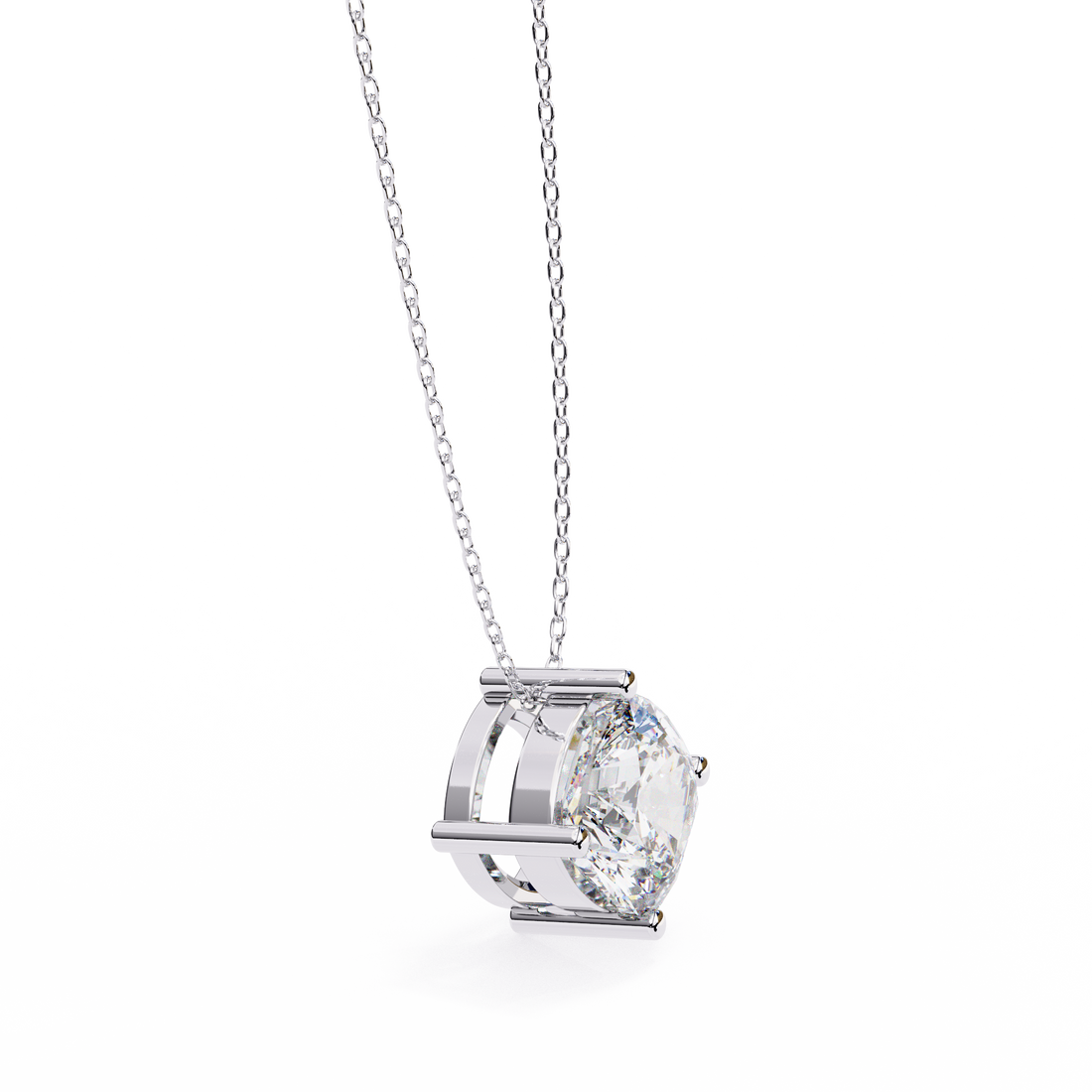 Radiant Solitaire Pendant Necklace | 925 Sterling Silver