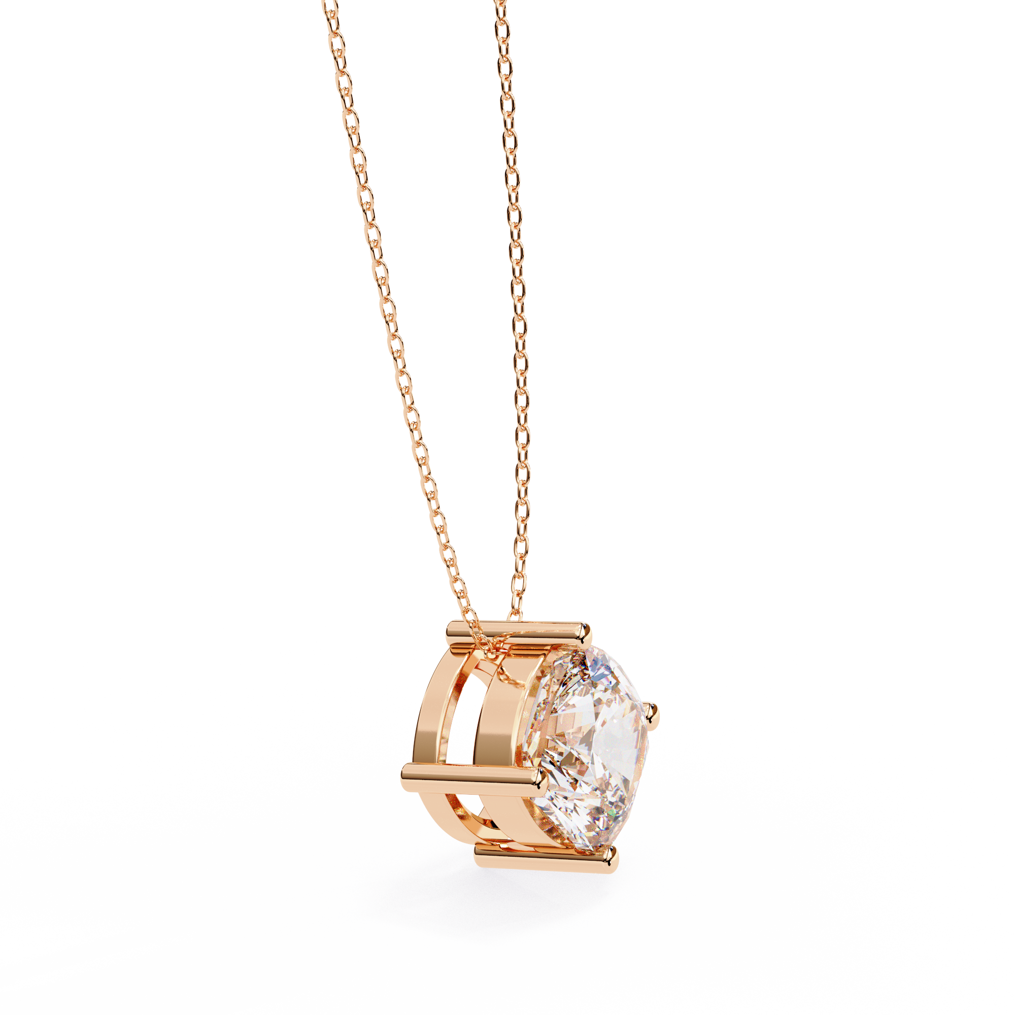 Radiant Solitaire Pendant Necklace | 925 Sterling Silver