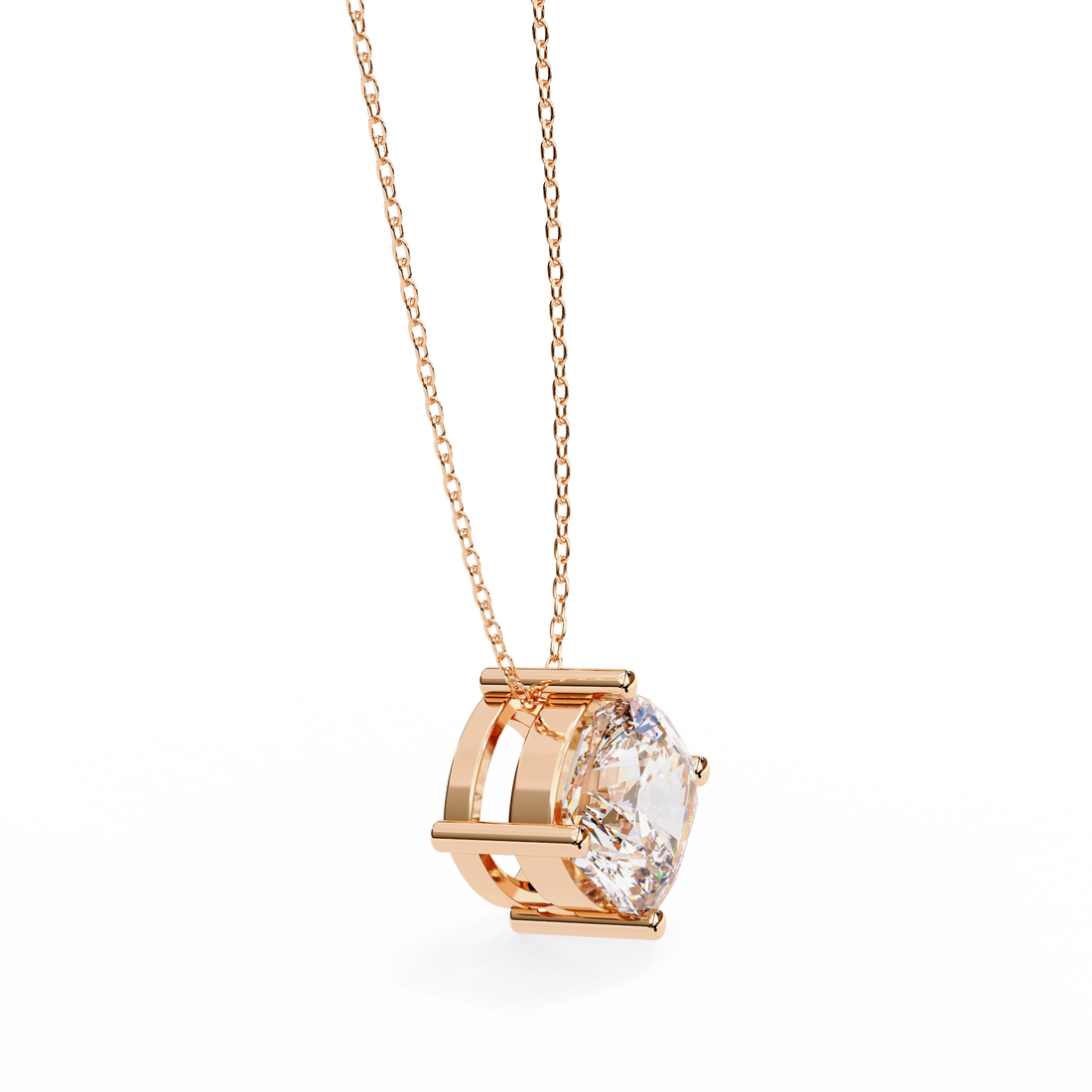Radiant Solitaire Pendant Necklace | 925 Sterling Silver