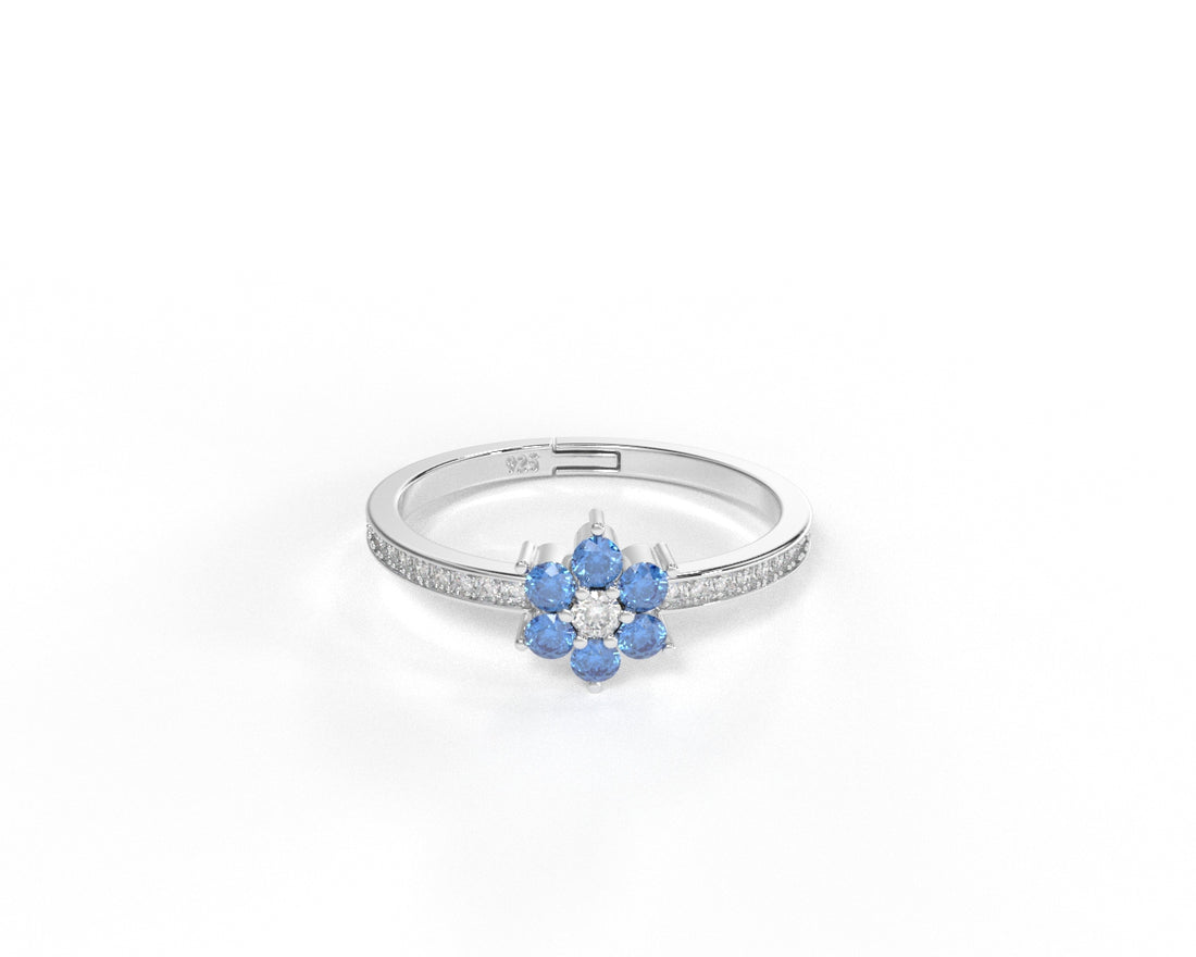 Orope’s Aquamarine Dainty Silver Ring made with 925 Pure Sterling Silver