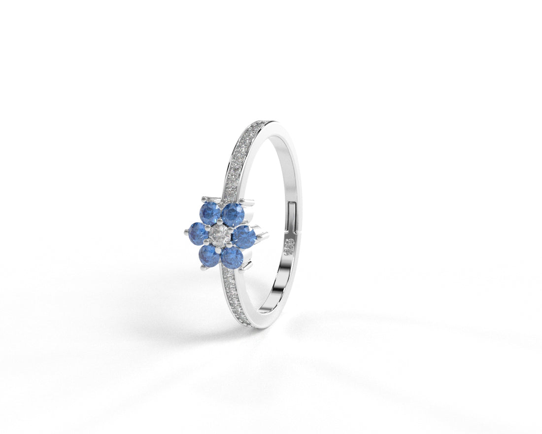 Orope’s Aquamarine Dainty Silver Ring made with 925 Pure Sterling Silver