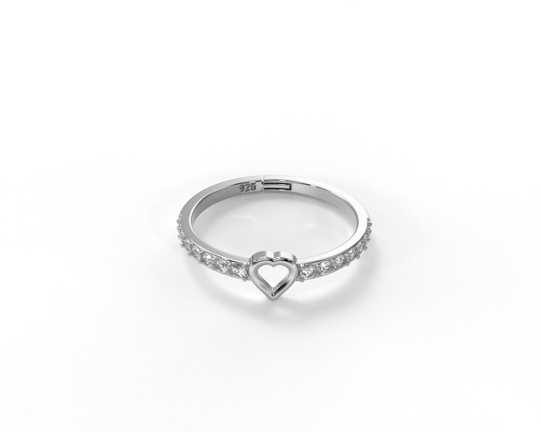 Orope’s Amora Open Heart Ring made with 925 Pure Sterling Silver