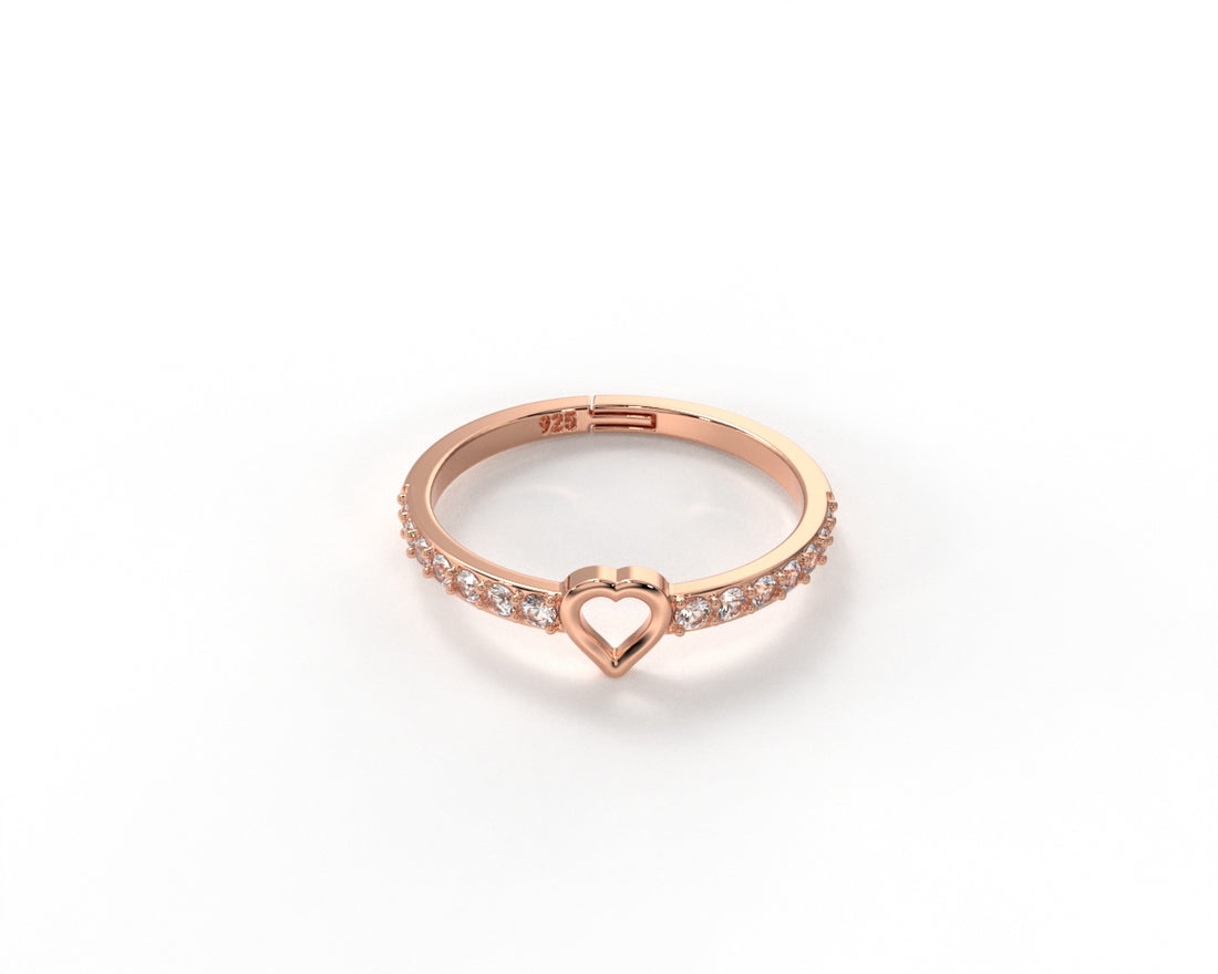 Orope’s Amora Open Heart Ring made with 925 Pure Sterling Silver
