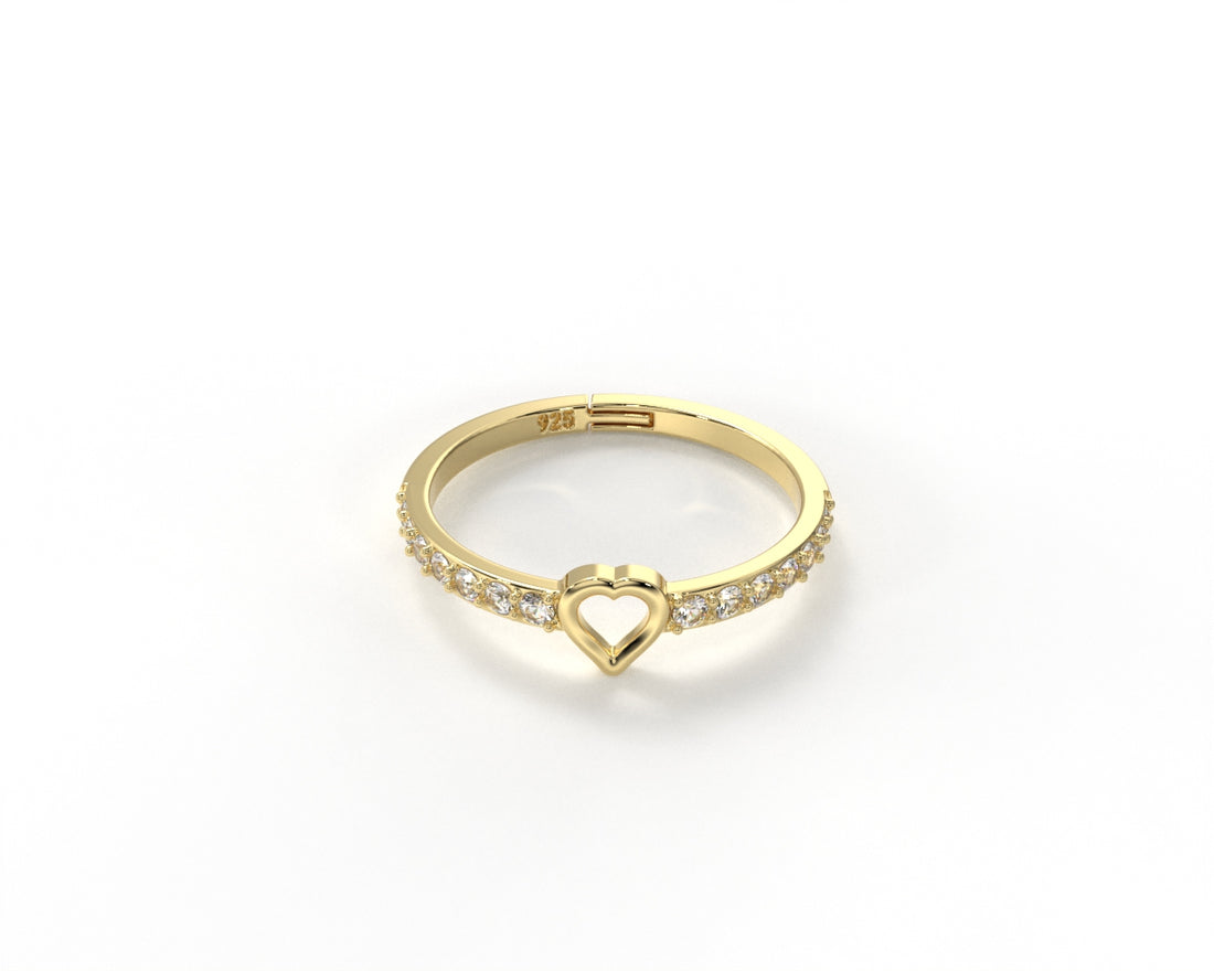 Orope’s Amora Open Heart Ring made with 925 Pure Sterling Silver