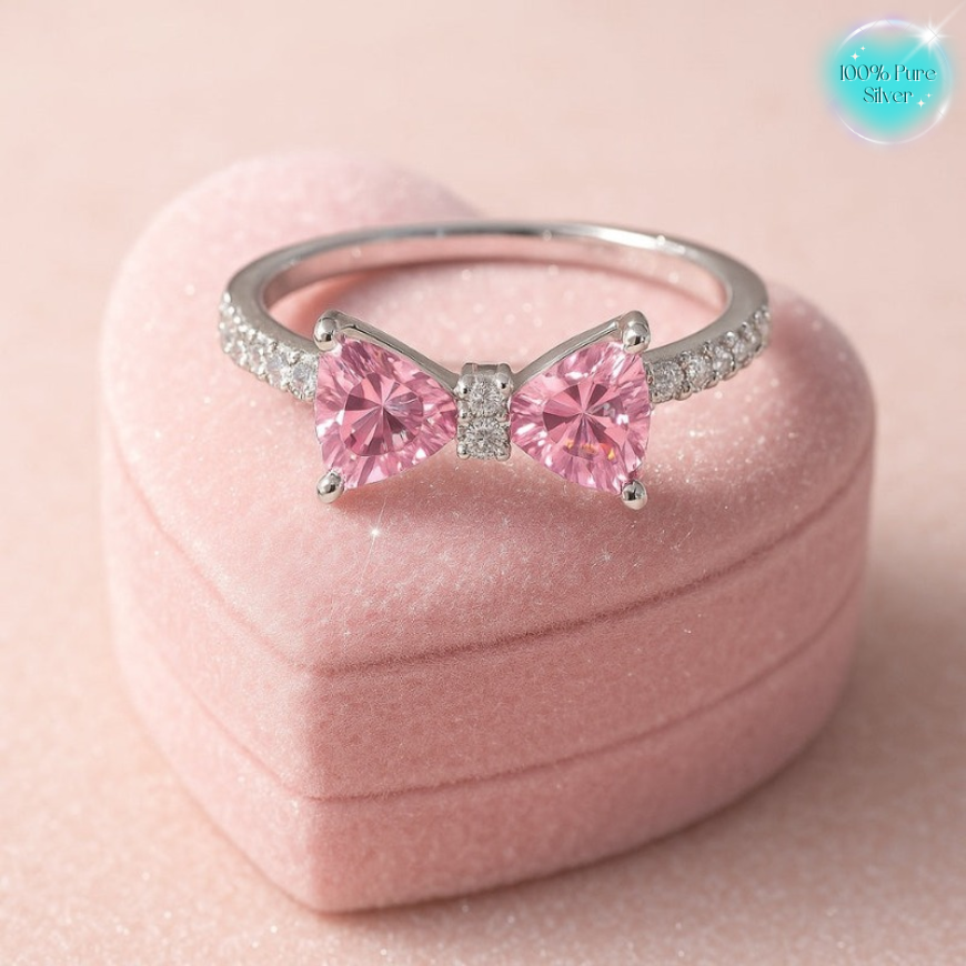 Orope's Blushing Heart Bow Ring | Made with 925 Pure Sterling Silver