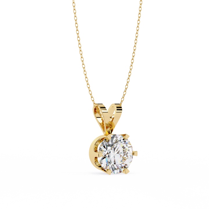Elegant Single Stone Diamond Pendant | 925 Sterling Silver