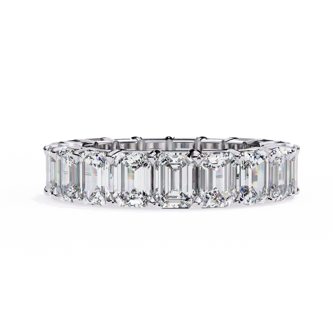 Oropé Classic Radiance Emerald-Cut Eternity Ring | 925 Pure Sterling Silver