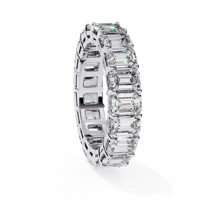 Oropé Classic Radiance Emerald-Cut Eternity Ring | 925 Pure Sterling Silver