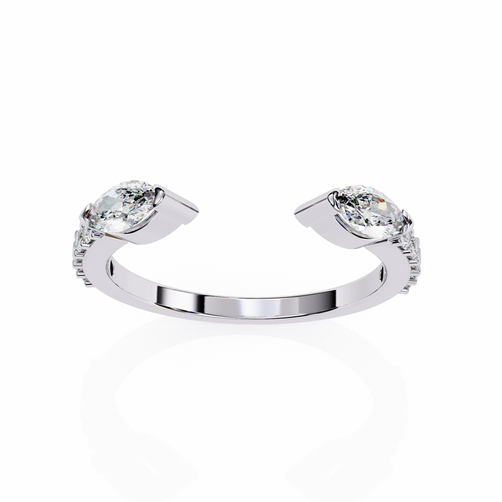 Twin Spark Open Band Ring | 925 Pure Sterling Silver