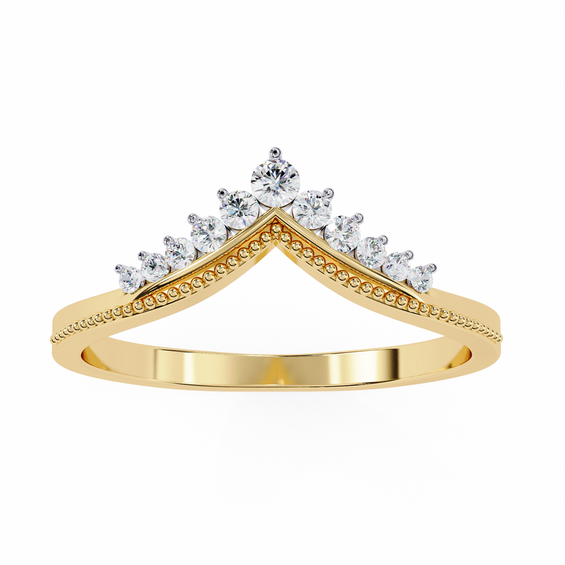 Starlight V-Shape Crown Ring | 925 Sterling Silver