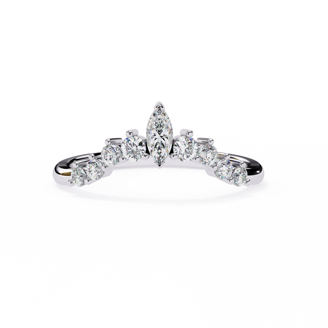 Queen’s Grace Marquise Band | 925 Pure Sterling Silver