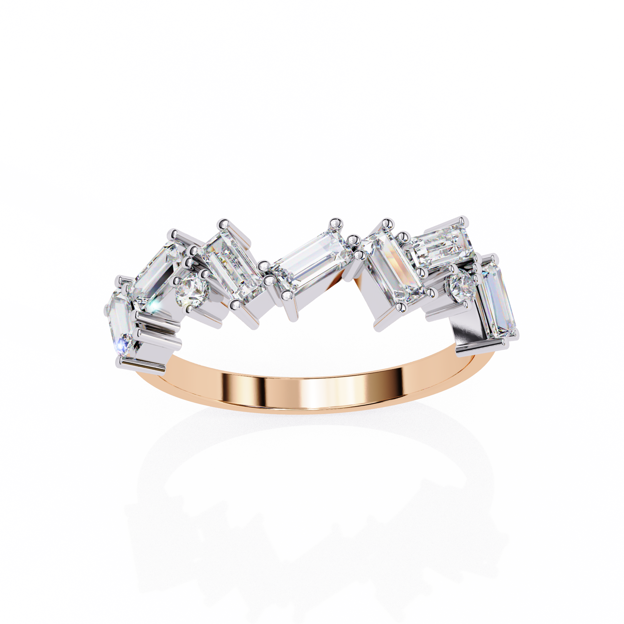 Oropé Classic Radiance Baguette Crown Band | 925 Pure Sterling Silver