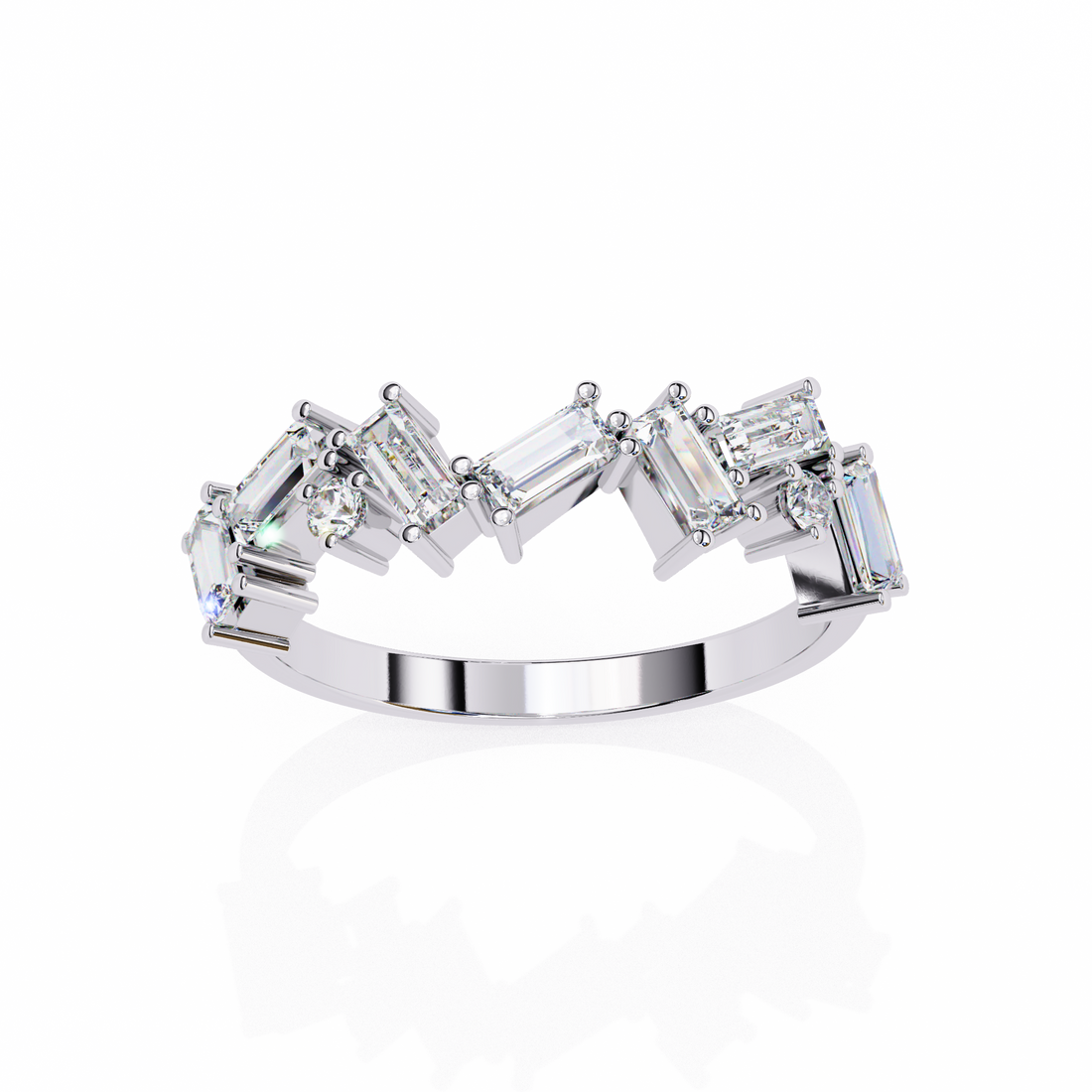 Oropé Classic Radiance Baguette Crown Band | 925 Pure Sterling Silver
