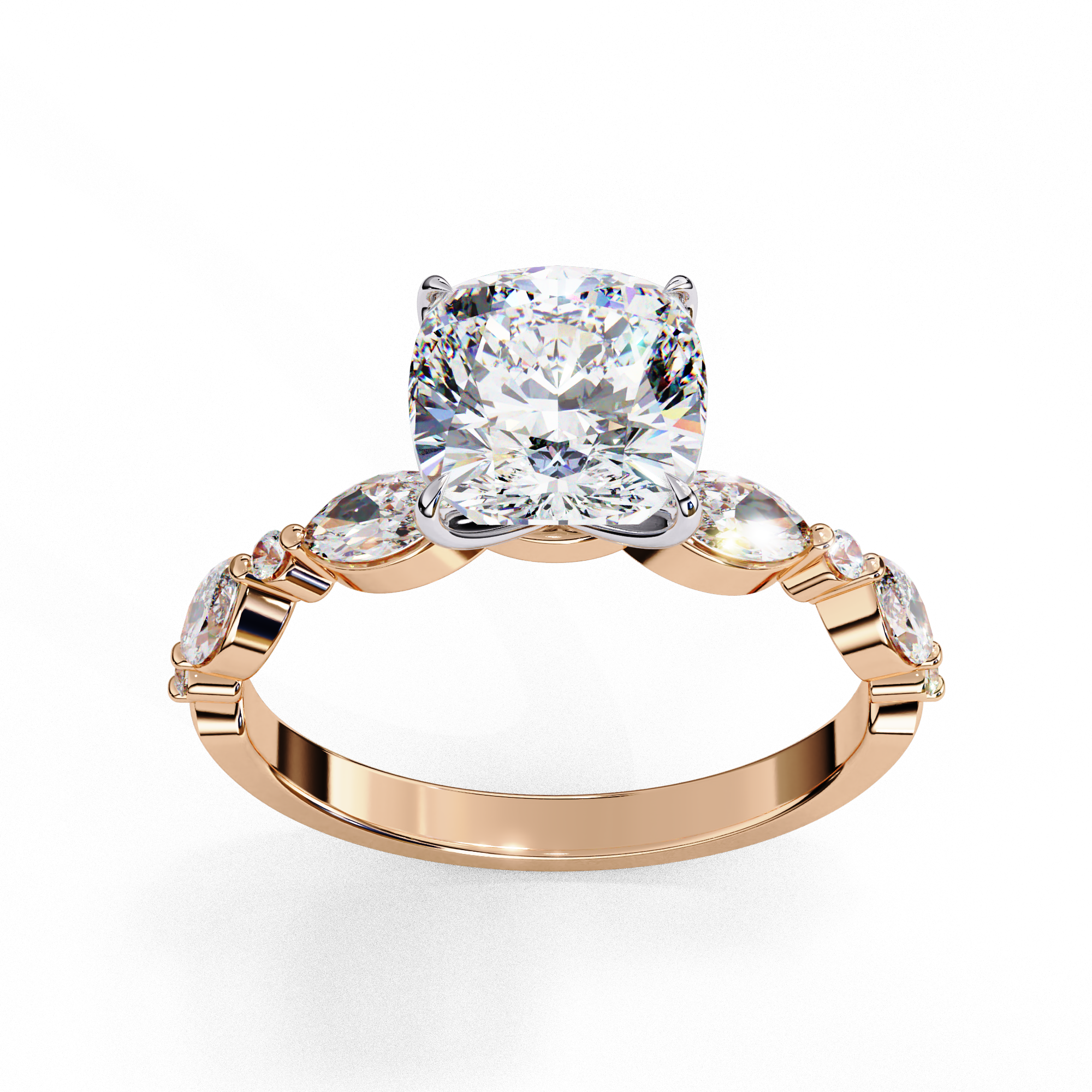Cushion Cut Solitaire Ring | | 925 Sterling Silver