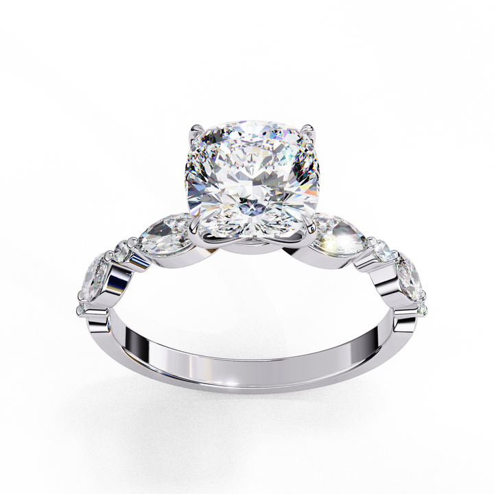 Cushion Cut Solitaire Ring | | 925 Sterling Silver