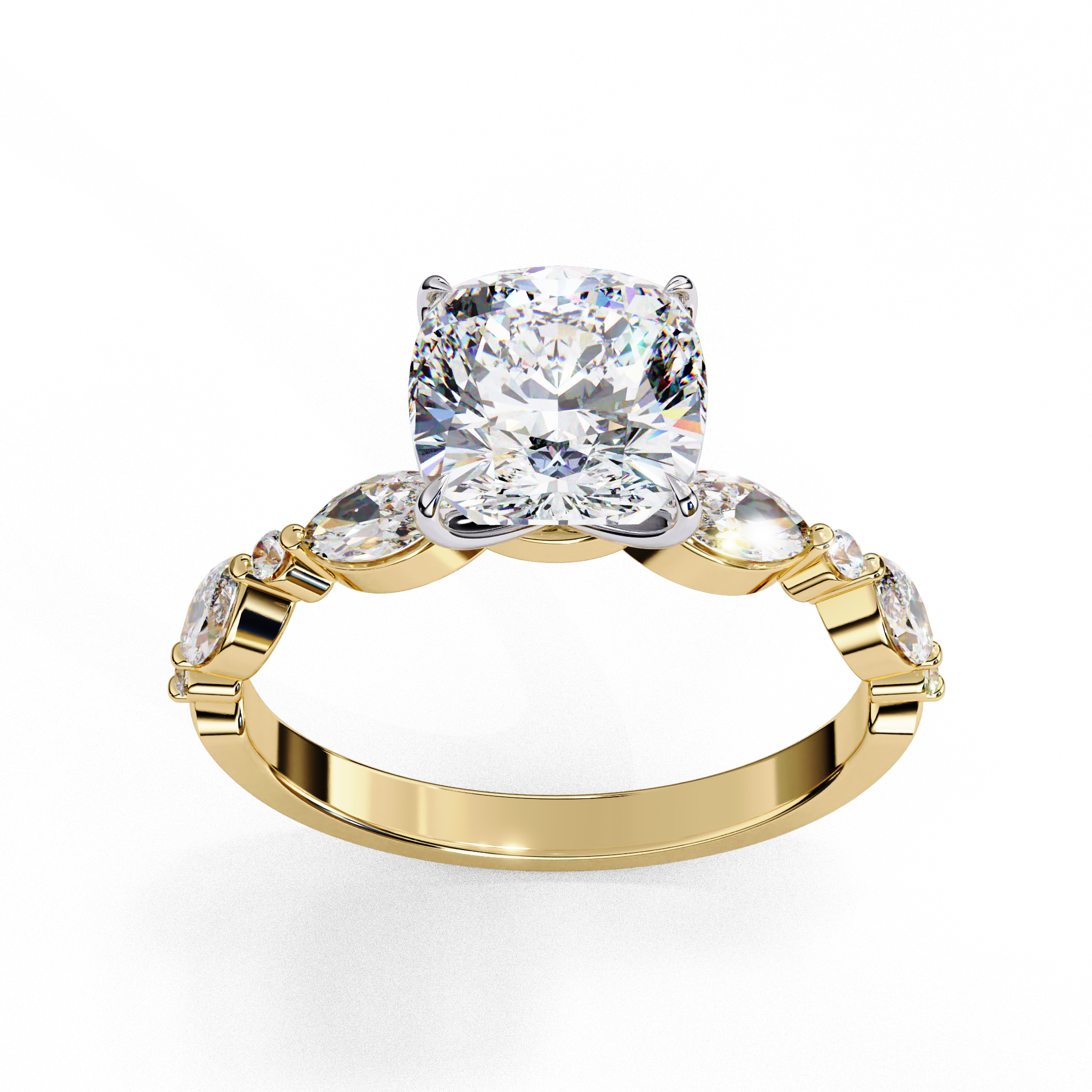 Cushion Cut Solitaire Ring | | 925 Sterling Silver