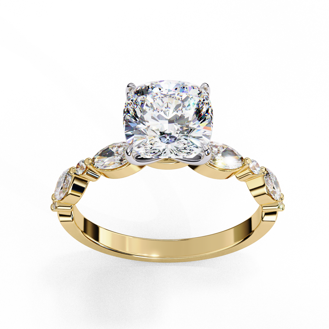 Cushion Cut Solitaire Ring | | 925 Sterling Silver