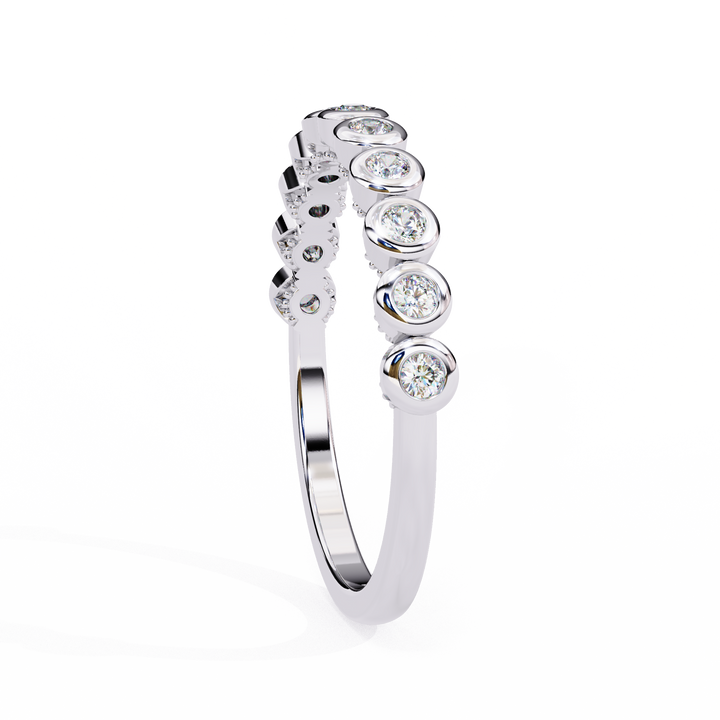 Modern Elegance Bezel Half Eternity Ring | 925 Pure Sterling Silver