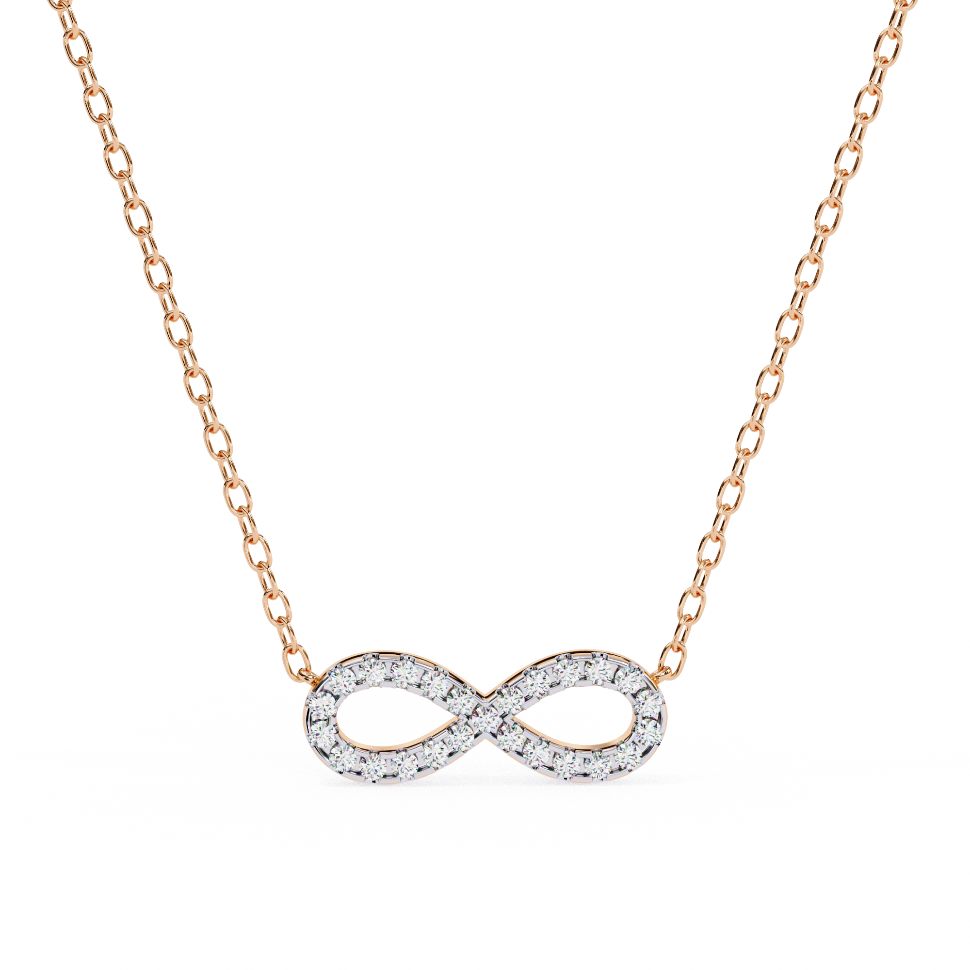 Infinity Symbol Diamond Necklace | 925 Sterling Silver