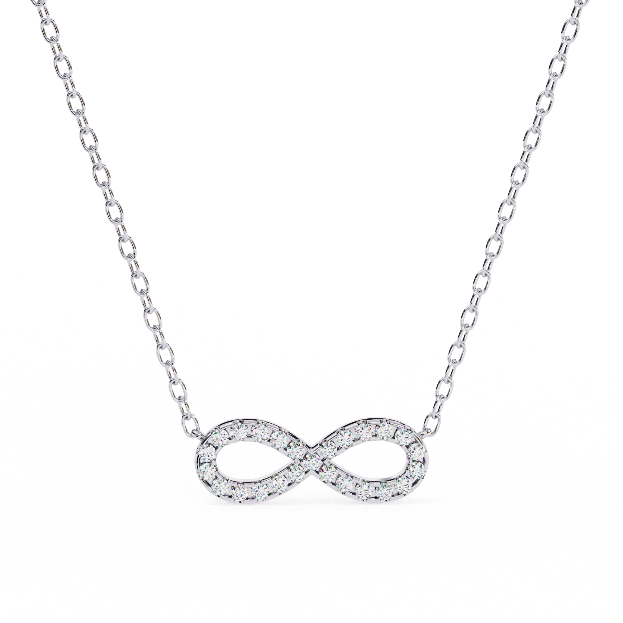 Infinity Symbol Diamond Necklace | 925 Sterling Silver