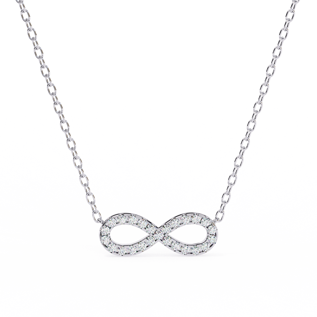 Infinity Symbol Diamond Necklace | 925 Sterling Silver