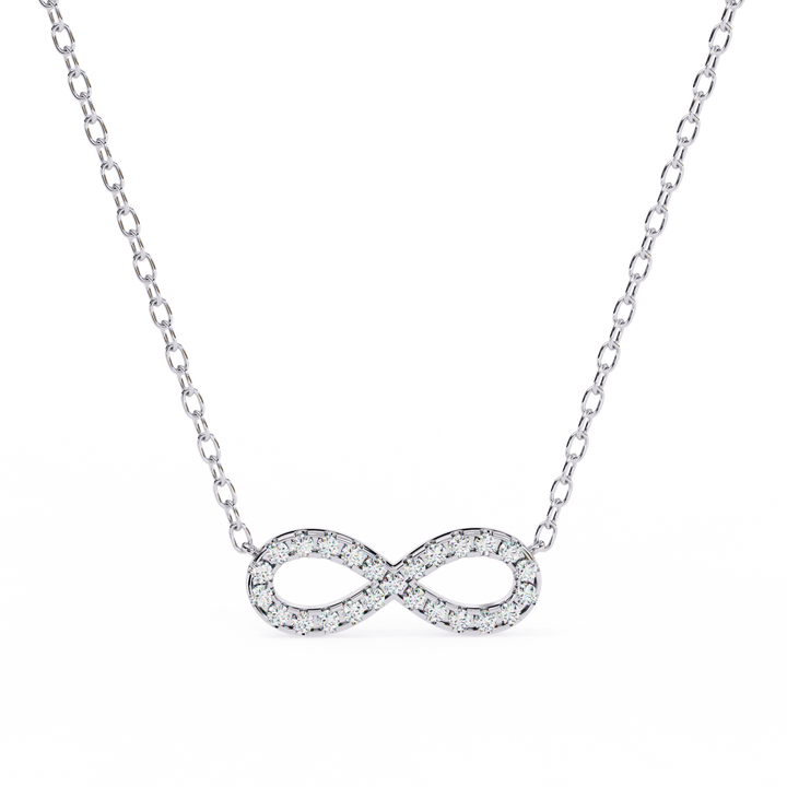 Infinity Symbol Diamond Necklace | 925 Sterling Silver