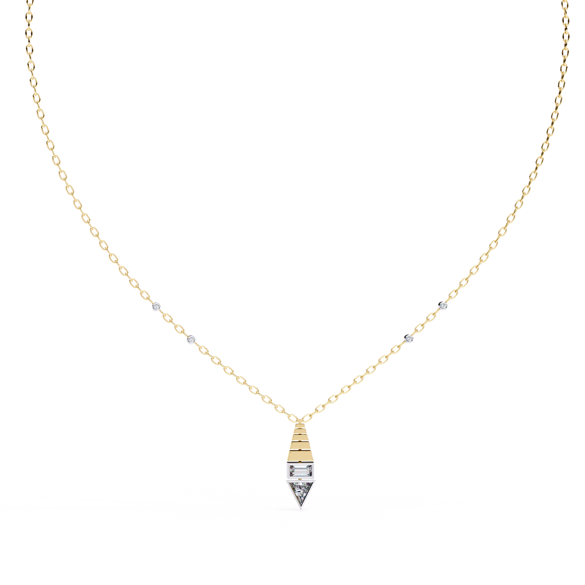 Modern Prism Drop Pendant | 925 Sterling Silver