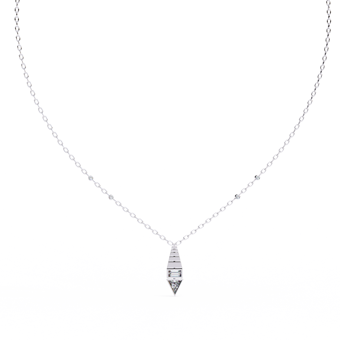 Modern Prism Drop Pendant | 925 Sterling Silver