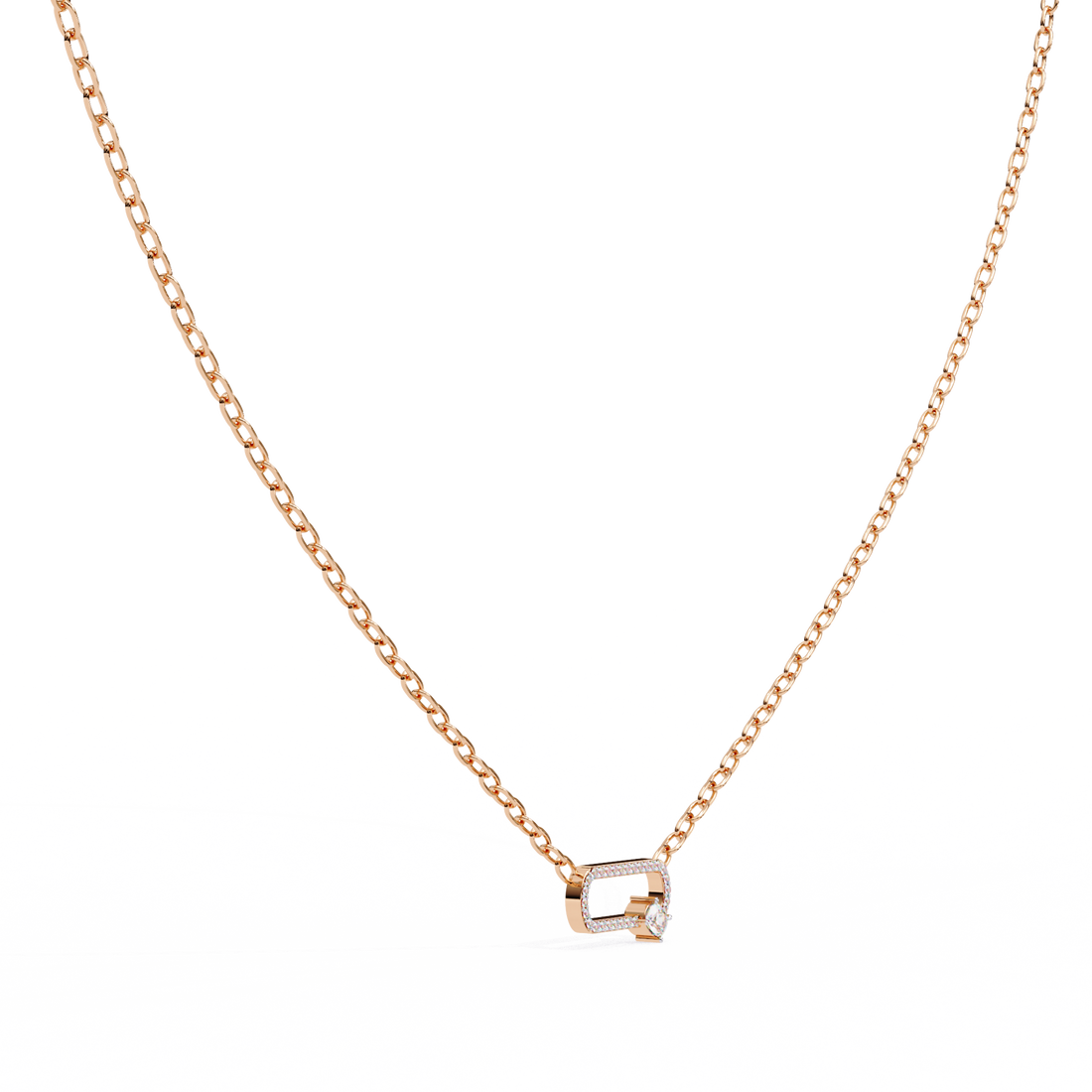 Bold Link Lock Pendant | 925 Sterling Silver