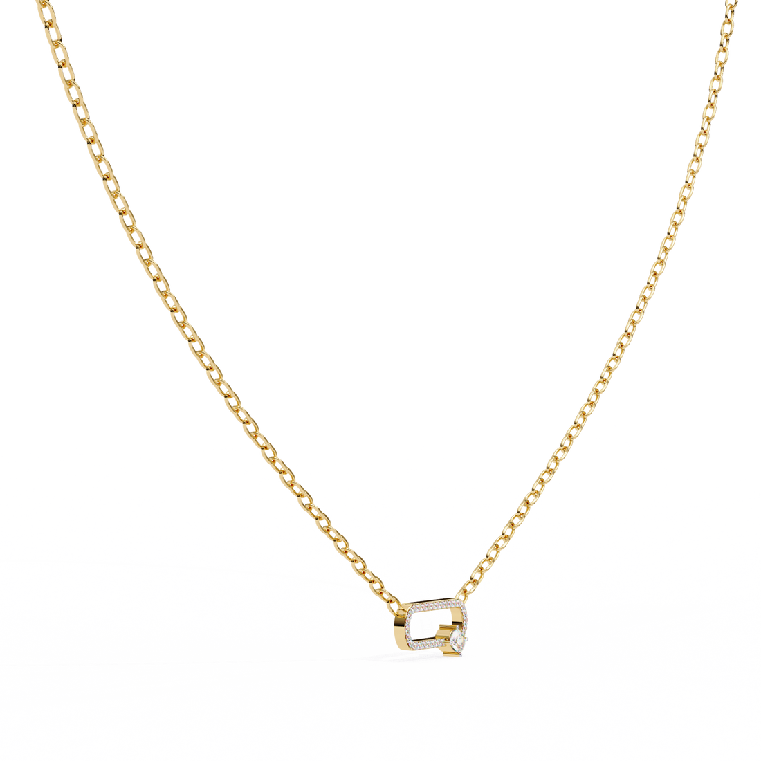 Bold Link Lock Pendant | 925 Sterling Silver