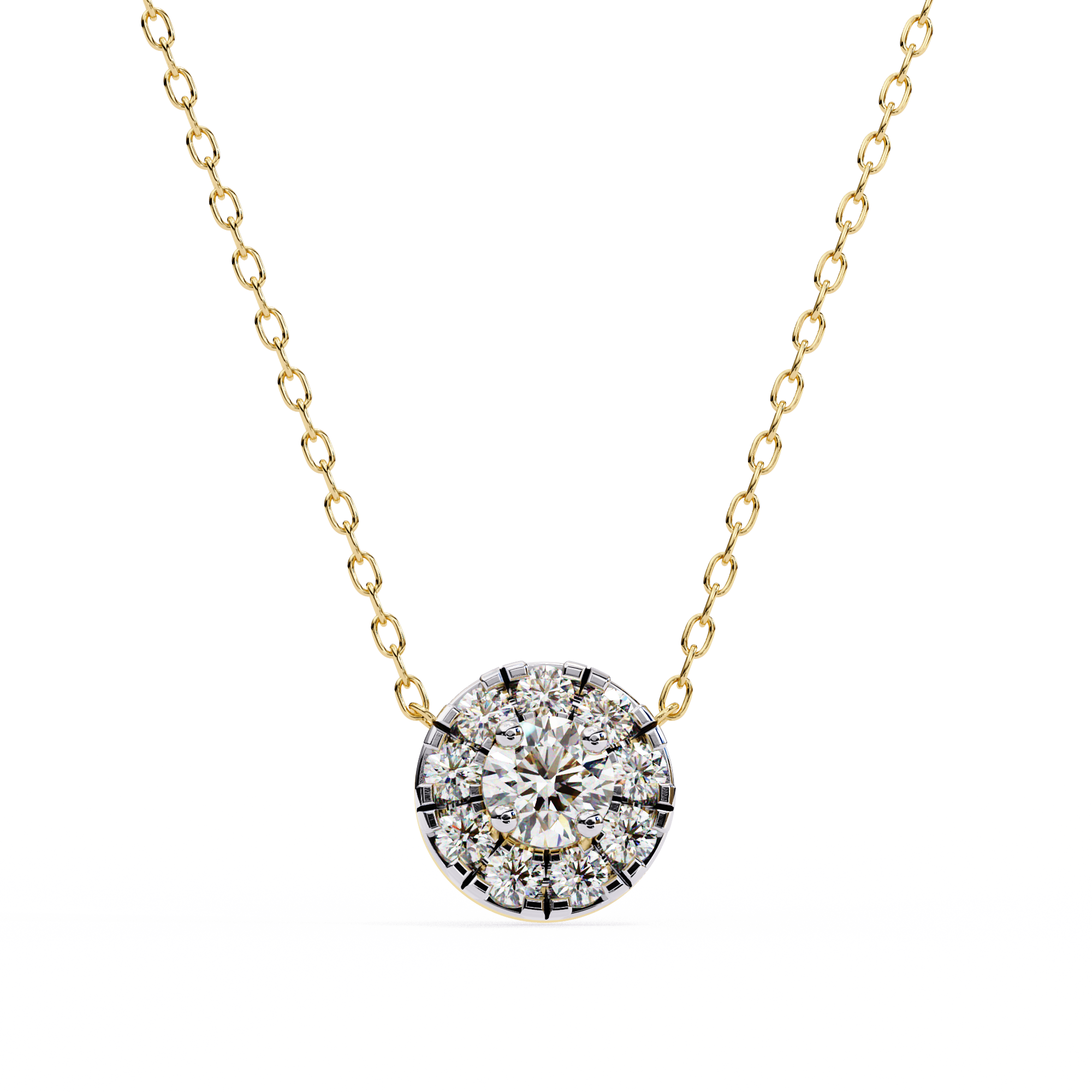 Regal Spark Diamond-Look Halo Pendant | 925 Sterling Silver