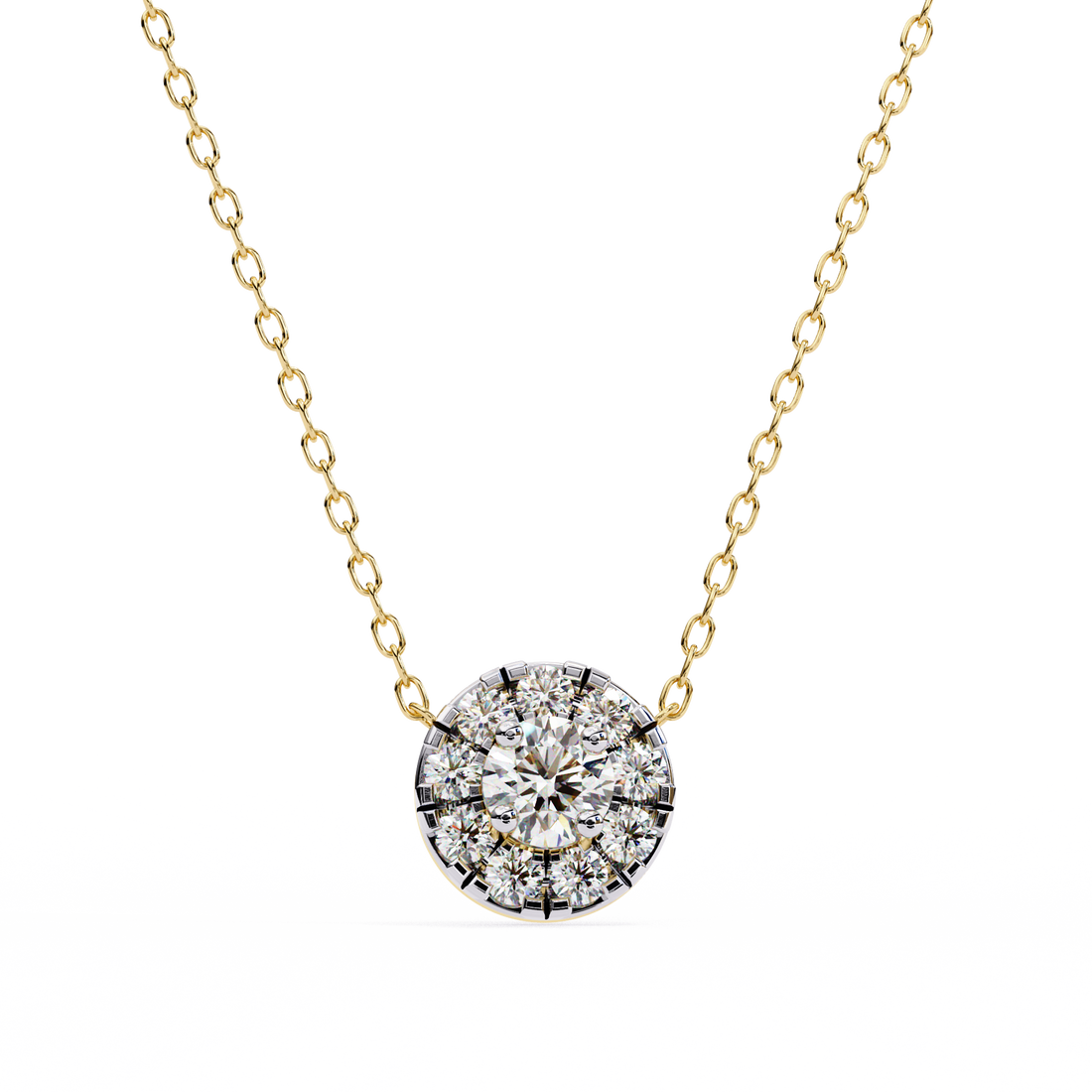 Regal Spark Diamond-Look Halo Pendant | 925 Sterling Silver