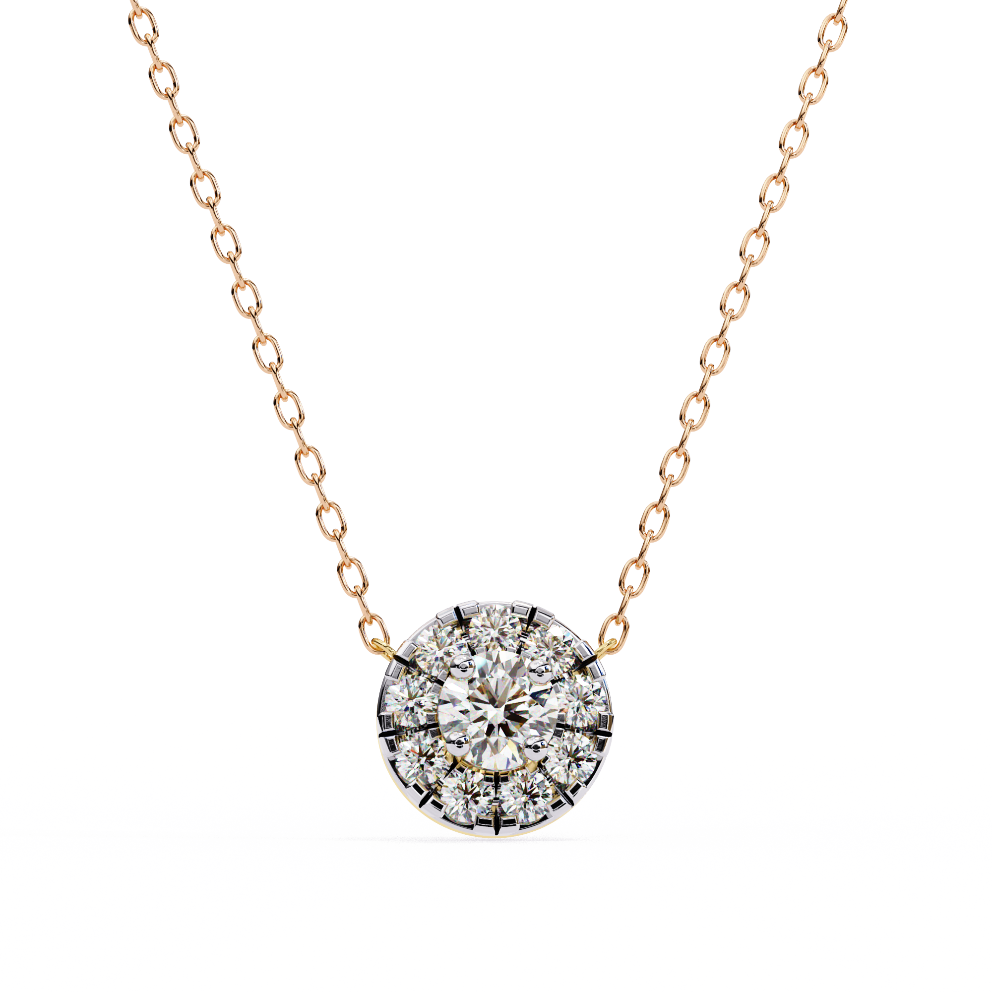 Regal Spark Diamond-Look Halo Pendant | 925 Sterling Silver