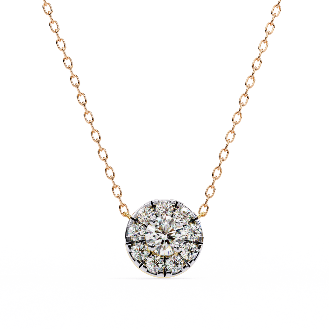 Regal Spark Diamond-Look Halo Pendant | 925 Sterling Silver