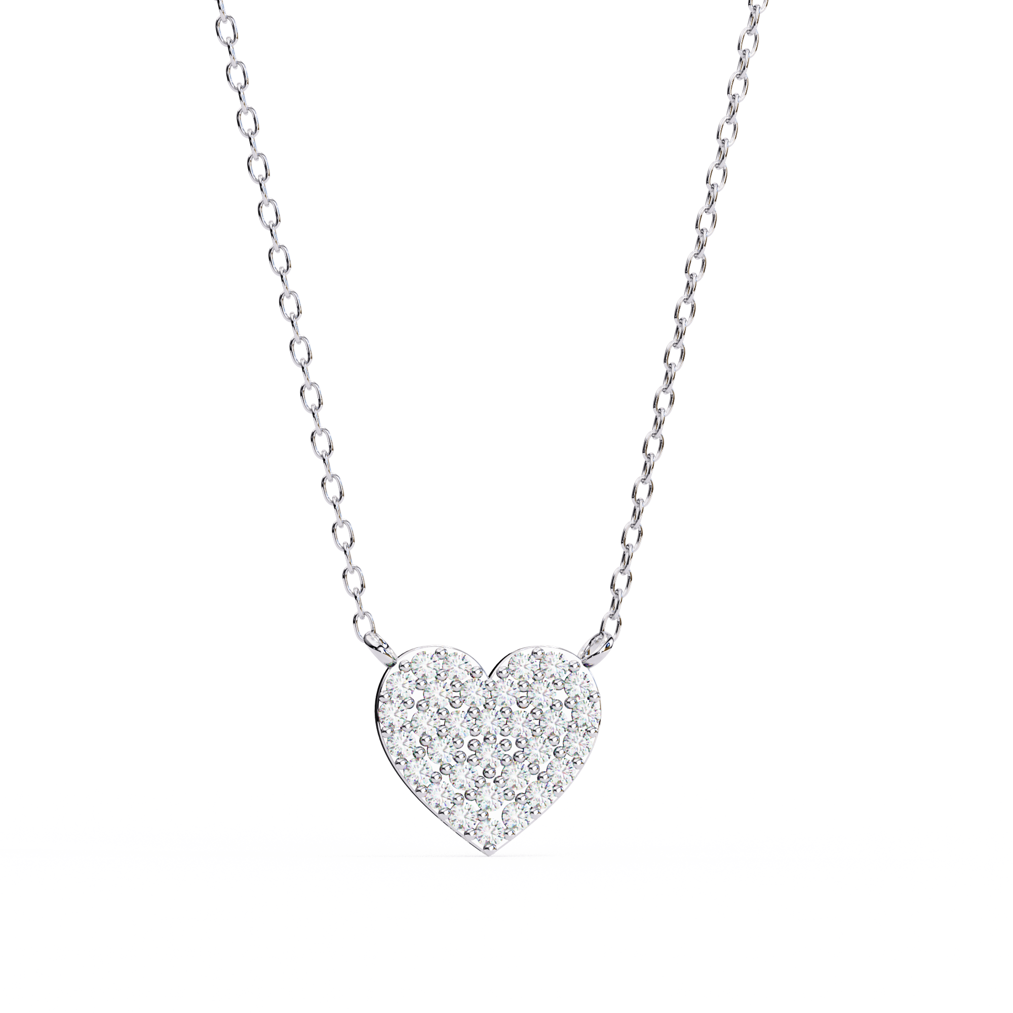 Timeless Love Pave Heart Pendant | 925 Sterling Silver