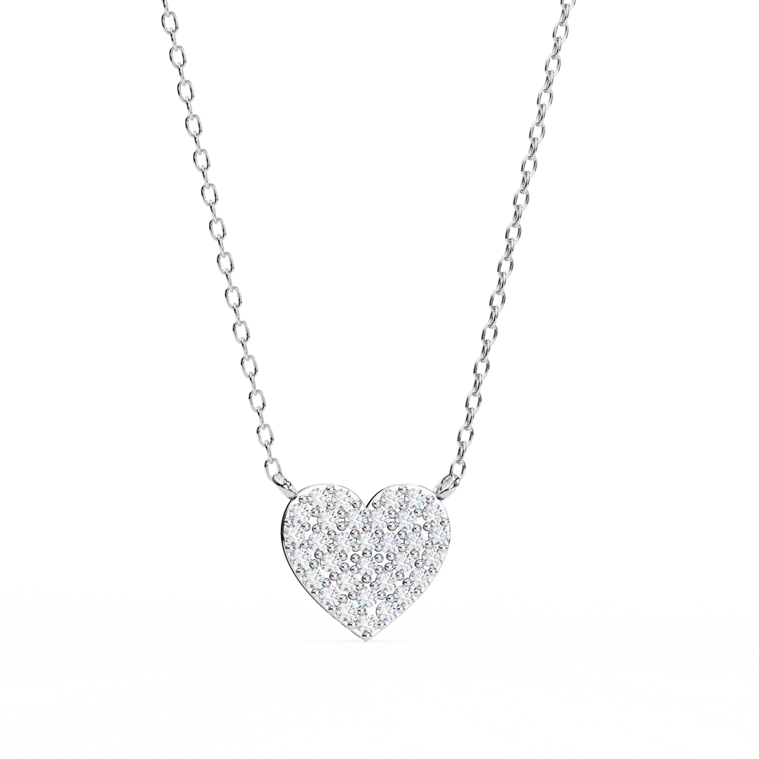 Timeless Love Pave Heart Pendant | 925 Sterling Silver