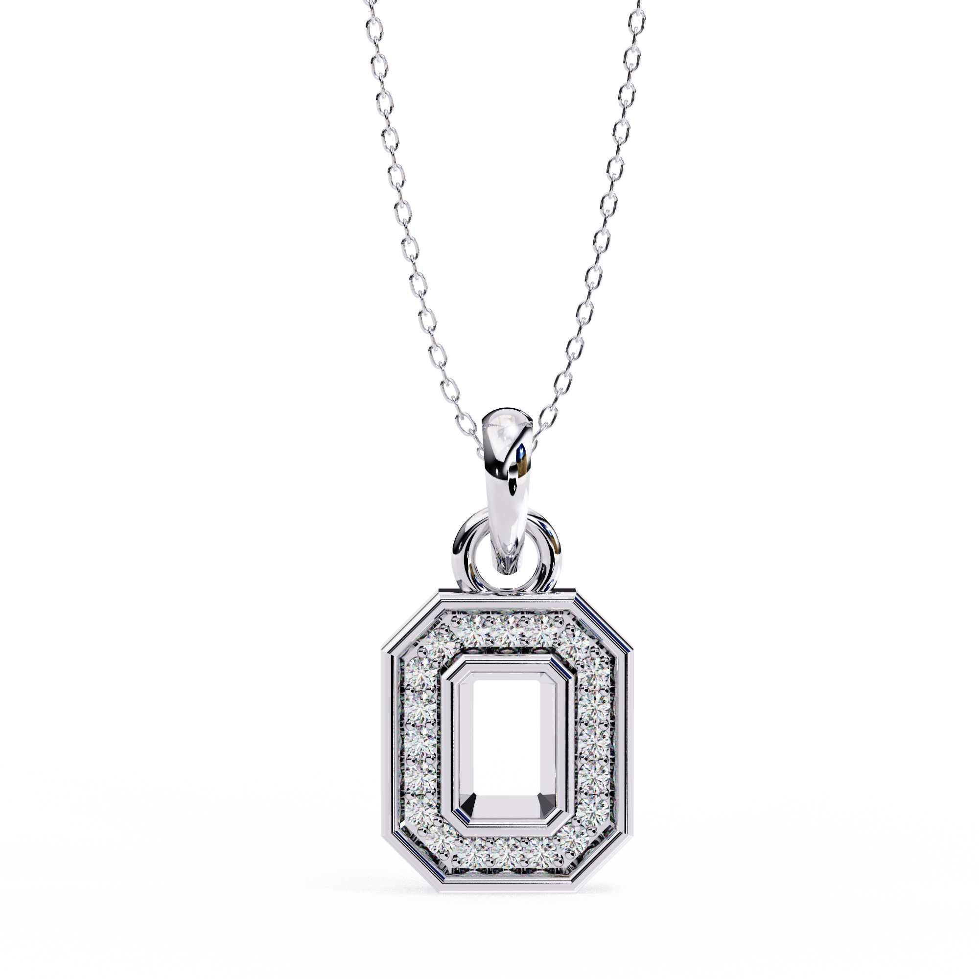 Imperial Octa Halo Pendant | 925 Sterling Silver