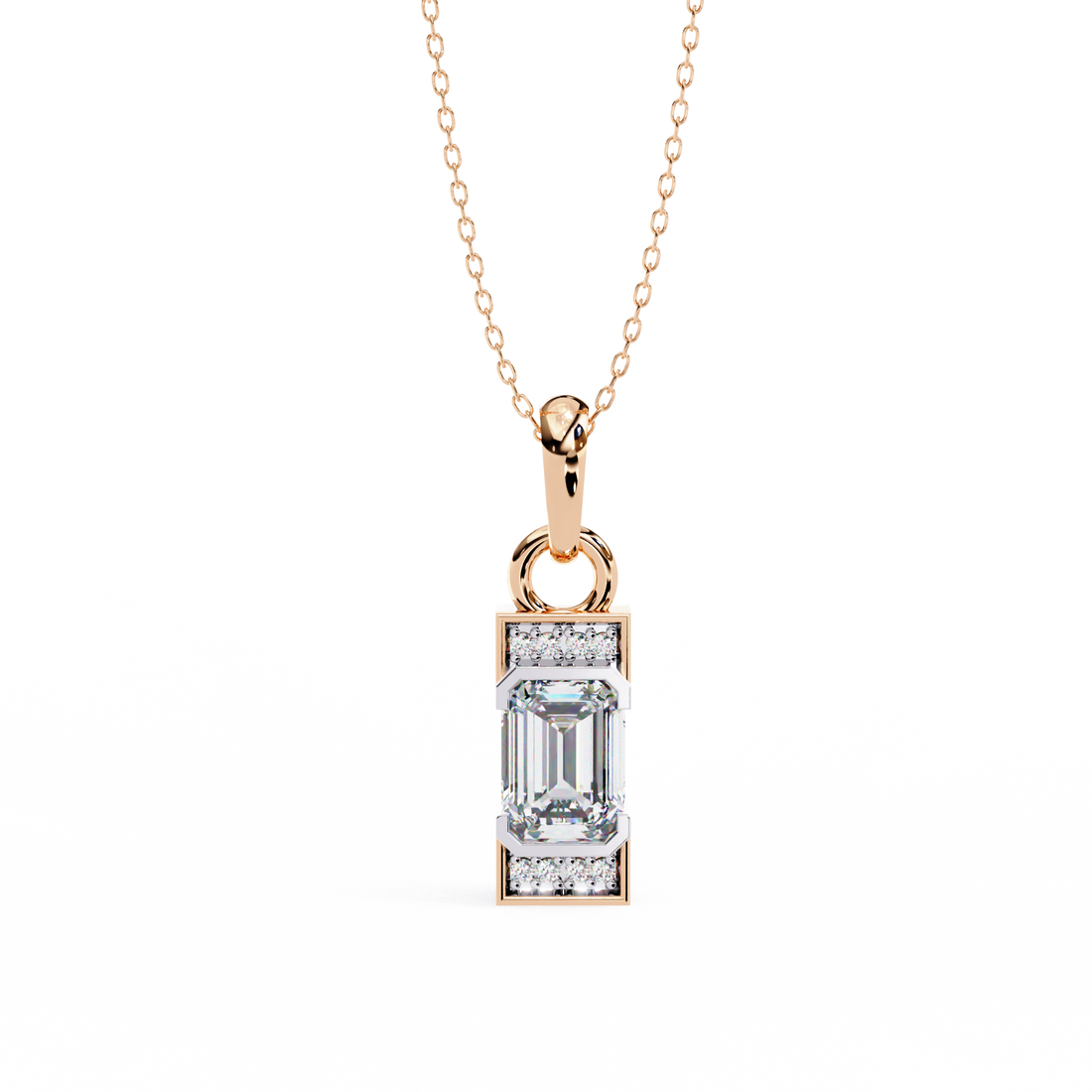 Minimal Prism Emerald-Cut Pendant | Pure 925 Silver
