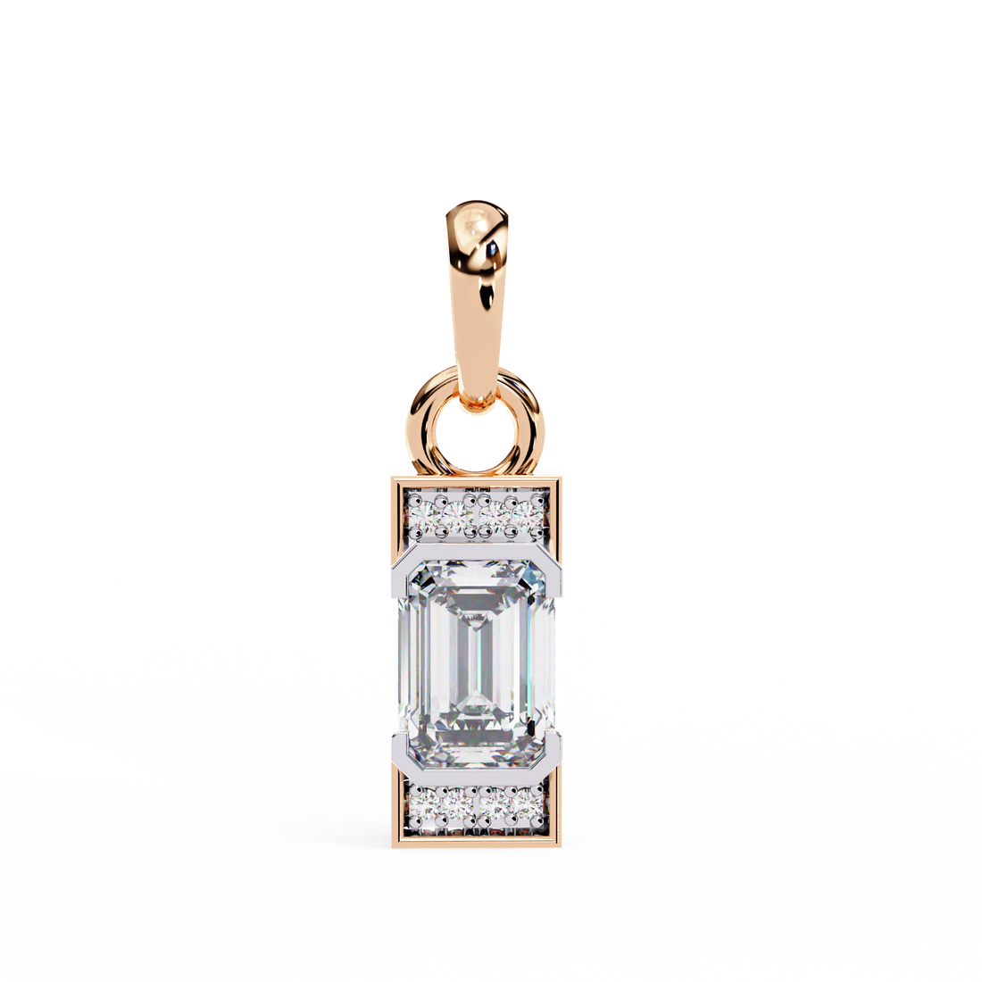 Minimal Prism Emerald-Cut Pendant | Pure 925 Silver