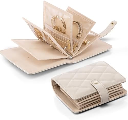 Travel Jewelry Organizer Case – Compact Jewelry Storage Book for Rings, Earrings & Necklaces
