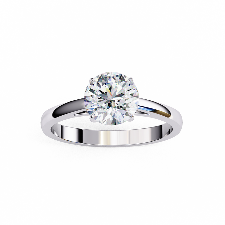 Pure Brilliance Round Diamond Solitaire Ring for Women | 925 Sterling Silver