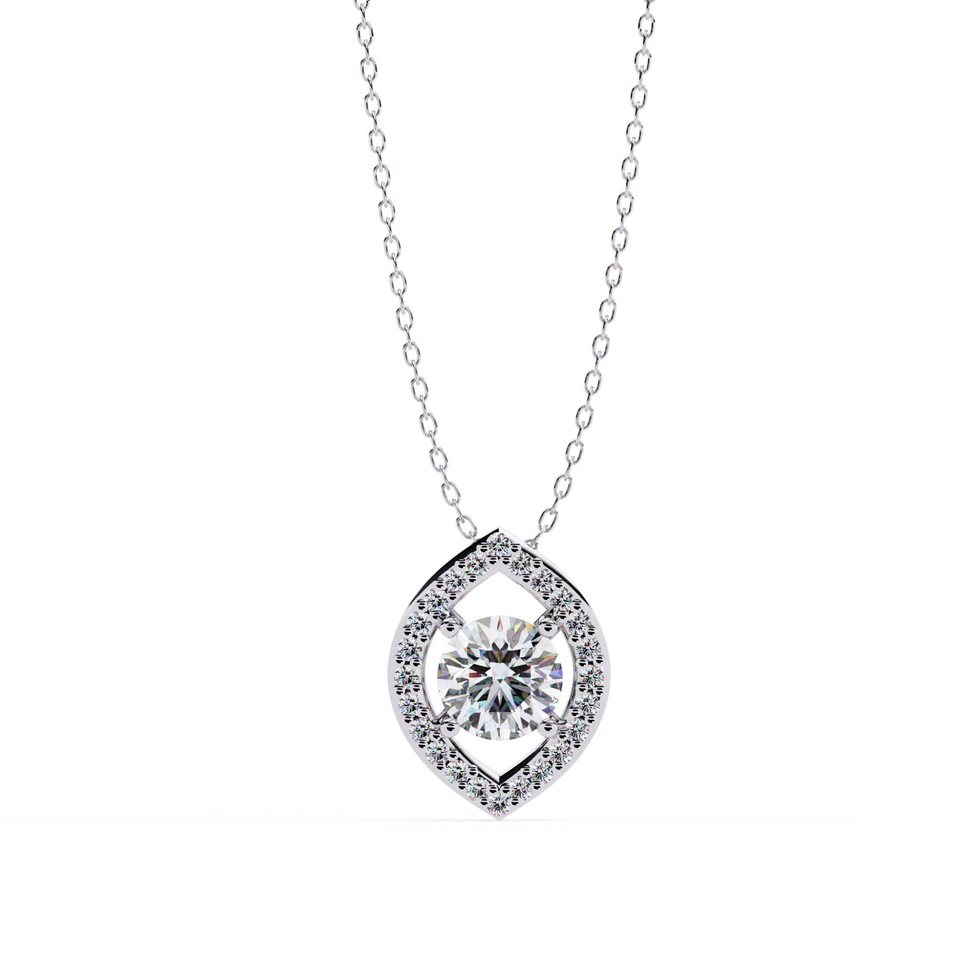 Petal Glow Halo Pendant | 925 Sterling Silver